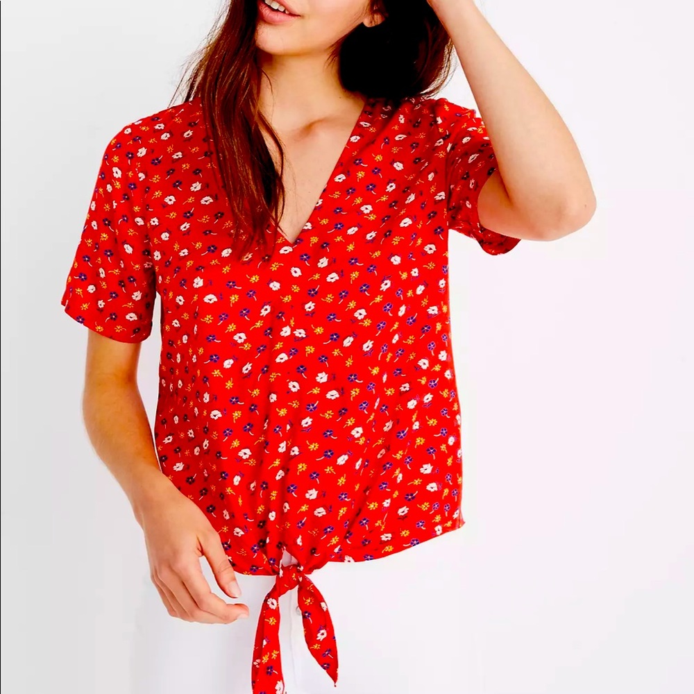 Madewell Novel Tie-Front Top in Prairie Posies